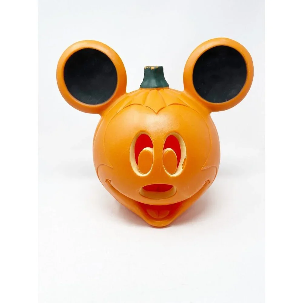 Mickey Mouse Light Up Jack-O-Lantern Plastic‎ Blow Mold Pumpkin Disney Decor